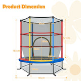 NNECW Mini Kids Trampoline with Enclosure Net for Family Games Colourful