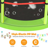 NNECW Mini Kids Trampoline with Enclosure Net for Family Games Green
