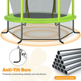 NNECW Mini Kids Trampoline with Enclosure Net for Family Games Green