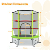 NNECW Mini Kids Trampoline with Enclosure Net for Family Games Green