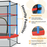 NNECW Mini Kids Trampoline with Enclosure Net for Family Games Blue