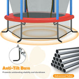 NNECW Mini Kids Trampoline with Enclosure Net for Family Games Blue