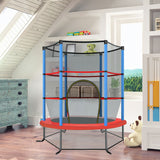 NNECW Mini Kids Trampoline with Enclosure Net for Family Games Blue