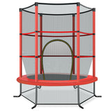 NNECW Mini Kids Trampoline with Enclosure Net for Family Games Red