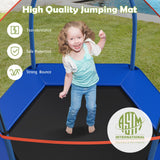 NNECW Kids Trampoline with Safety Enclosure Net for Outdoor Play-Blue