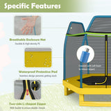 NNECW Kids Trampoline with Safety Enclosure Net for Outdoor Play-Yellow
