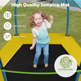 NNECW Kids Trampoline with Safety Enclosure Net for Outdoor Play-Yellow