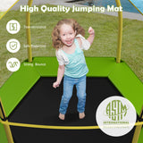 NNECW Kids Trampoline with Safety Enclosure Net for Outdoor Play-Green