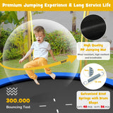 NNECW 8FT/10 FT Outdoor Trampoline with Unique Flower Shape &amp Enclosure Net-10FT