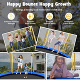 NNECW 8FT/10 FT Outdoor Trampoline with Unique Flower Shape &amp Enclosure Net-10FT