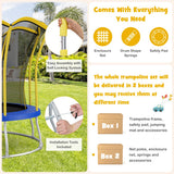 NNECW 8FT/10 FT Outdoor Trampoline with Unique Flower Shape &amp Enclosure Net-10FT