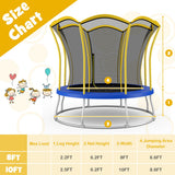 NNECW 8FT/10 FT Outdoor Trampoline with Unique Flower Shape &amp Enclosure Net-10FT