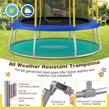 NNECW 8FT/10 FT Outdoor Trampoline with Unique Flower Shape &amp Enclosure Net-8FT