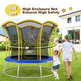 NNECW 8FT/10 FT Outdoor Trampoline with Unique Flower Shape &amp Enclosure Net-8FT