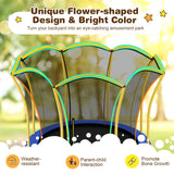 NNECW 8FT/10 FT Outdoor Trampoline with Unique Flower Shape &amp Enclosure Net-8FT