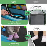 NNECW 3-in-1 Rectangle Trampoline for Kids with Swing &amp Horizontal Bar-Yellow