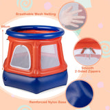 NNECW Inflatable Kids Trampoline with Safety Enclosure Net for Age 3-10