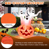 NNECW 182CM Halloween Blow Up Pumpkin and Ghost Combo with Built-in LED & Blower