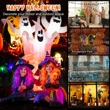 NNECW 182CM Halloween Blow Up Pumpkin and Ghost Combo with Built-in LED & Blower