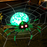 NNECW Halloween Inflatable Spider with Cobweb for Yard & Party & Garden & Lawn