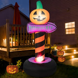 NNECW 180 cm Halloween Inflatable Pumpkin Road Sign for Backyard & Garden