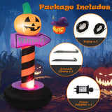 NNECW 180 cm Halloween Inflatable Pumpkin Road Sign for Backyard & Garden
