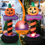 NNECW 180 cm Halloween Inflatable Pumpkin Road Sign for Backyard & Garden