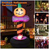 NNECW 180 cm Halloween Inflatable Pumpkin Road Sign for Backyard & Garden