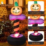 NNECW 180 cm Halloween Inflatable Pumpkin Road Sign for Backyard & Garden