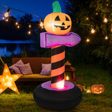 NNECW 180 cm Halloween Inflatable Pumpkin Road Sign for Backyard & Garden