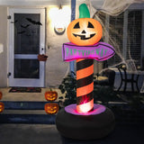 NNECW 180 cm Halloween Inflatable Pumpkin Road Sign for Backyard & Garden