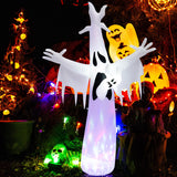 NNECW 244CM Giant Halloween Inflatable Ghost with LED Lights & Rotating Lamp