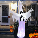 NNECW 244CM Giant Halloween Inflatable Ghost with LED Lights & Rotating Lamp