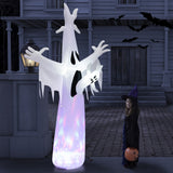 NNECW 244CM Giant Halloween Inflatable Ghost with LED Lights & Rotating Lamp