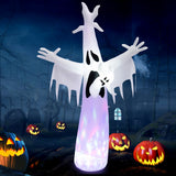 NNECW 244CM Giant Halloween Inflatable Ghost with LED Lights & Rotating Lamp