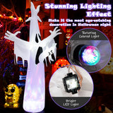 NNECW 244CM Giant Halloween Inflatable Ghost with LED Lights & Rotating Lamp