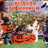 NNECW 226CM Halloween Inflatable Pumpkin Combo with Ghost & Witches Hats