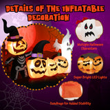 NNECW 226CM Halloween Inflatable Pumpkin Combo with Ghost & Witches Hats