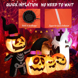 NNECW 226CM Halloween Inflatable Pumpkin Combo with Ghost & Witches Hats