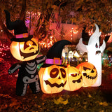 NNECW 226CM Halloween Inflatable Pumpkin Combo with Ghost & Witches Hats