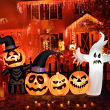 NNECW 226CM Halloween Inflatable Pumpkin Combo with Ghost & Witches Hats