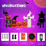 NNECW 226CM Halloween Inflatable Pumpkin Combo with Ghost & Witches Hats