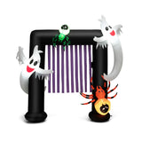 NNECW 230CM Halloween Inflatable Archway with 2 Haunted Ghosts & 2 Spiders