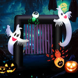 NNECW 230CM Halloween Inflatable Archway with 2 Haunted Ghosts & 2 Spiders