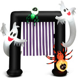 NNECW 230CM Halloween Inflatable Archway with 2 Haunted Ghosts & 2 Spiders