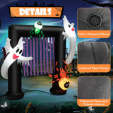 NNECW 230CM Halloween Inflatable Archway with 2 Haunted Ghosts & 2 Spiders