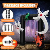 NNECW 230CM Halloween Inflatable Archway with 2 Haunted Ghosts & 2 Spiders