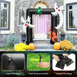 NNECW 230CM Halloween Inflatable Archway with 2 Haunted Ghosts & 2 Spiders