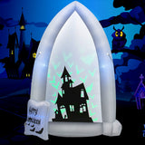 NNECW 210 CM Halloween Inflatable Tombstone with Blower & Bat LED Projector