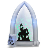 NNECW 210 CM Halloween Inflatable Tombstone with Blower & Bat LED Projector